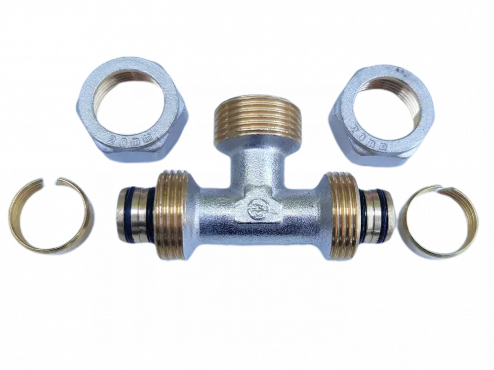 T-kus svěrný pro AL-Pex vnější závit