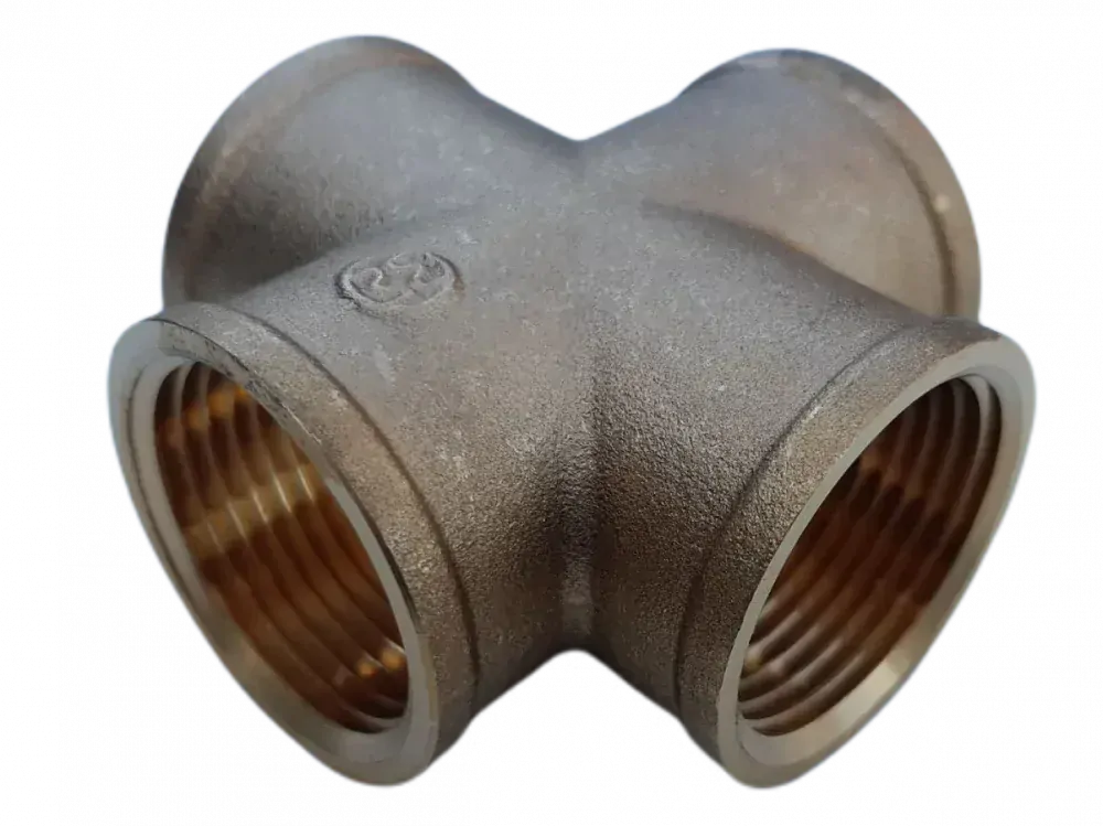 Mosazný kříž s vnitřními závity 1" Melscher FT 422/1