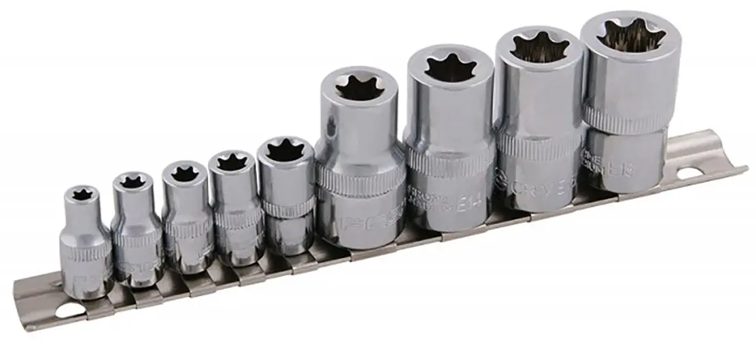sada 1/4", 1/2" 9díl. hlavic TORX, E5-E18 FESTA