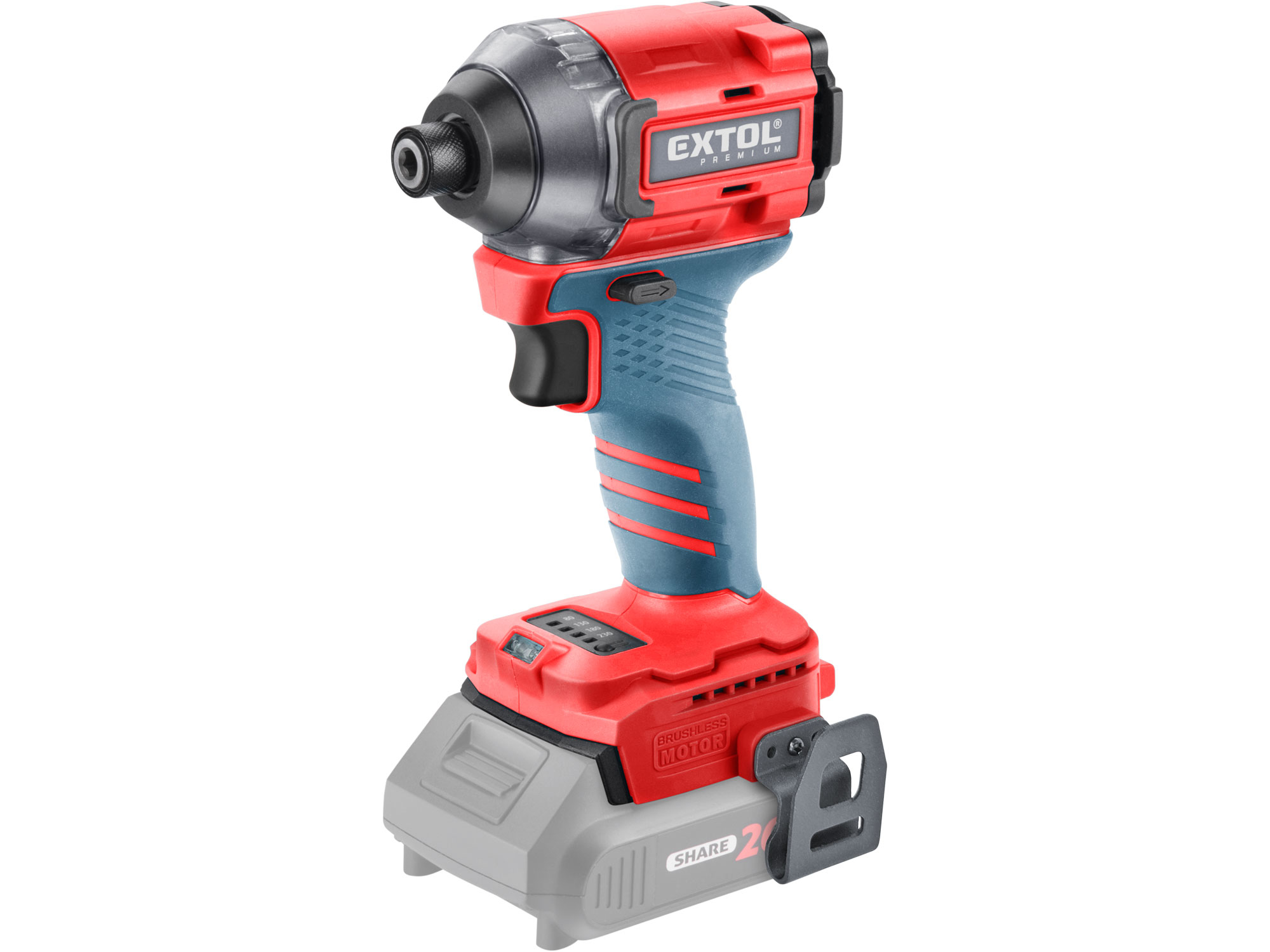Rázový utahovák 1/4" aku SHARE20V, BRUSHLESS, bez baterie a nabíječky