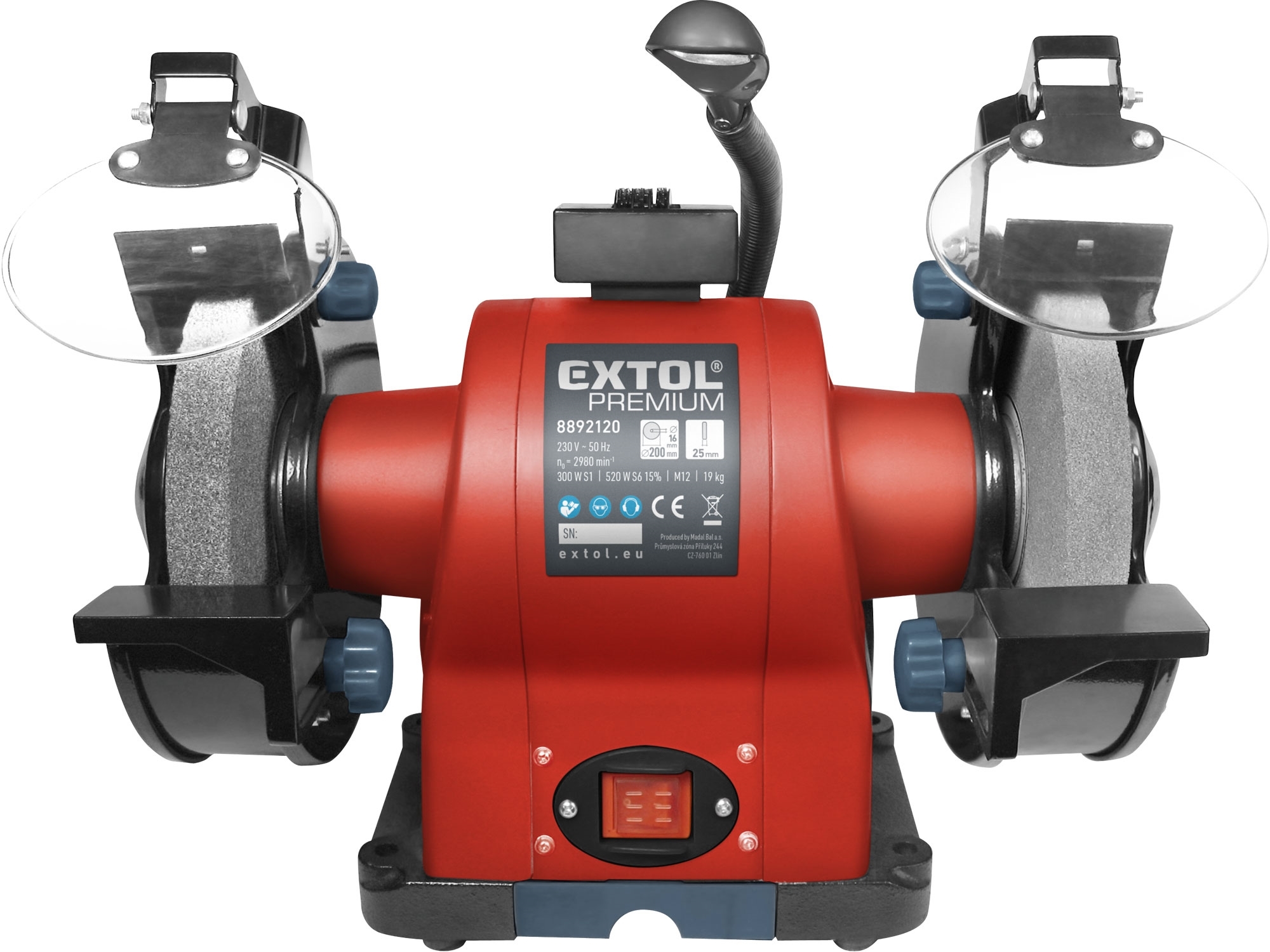 bruska stolní dvoukotoučová, 520W Extol premium