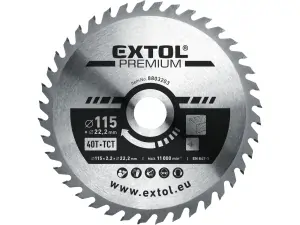 kotouč pilový s SK plátky, O 115x2,2x22,2mm, 40T Extol