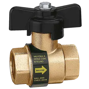 KULOVÝ VENTIL CALEFFI BALLSTOP SE ZPĚTNOU KLAPKOU A MOTÝLEM ART. 323