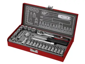 Hlavice nástrčné a zástrčné, sada 31ks, 1/4" Fortum 4700003