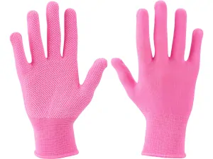 rukavice z polyesteru s PVC terčíky na dlani, velikost 7" Extol lady 99719