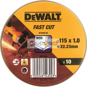 Dewalt Kotouč řezný na nerez 115 x 22,2 x 1 mm (sada 10 ks) , DT3506-QZ