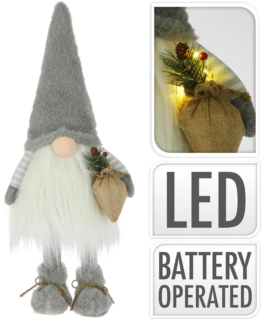 dekorace LED SKŘÍTEK STOJÍCÍ 65cm BÍ/ŠE mix