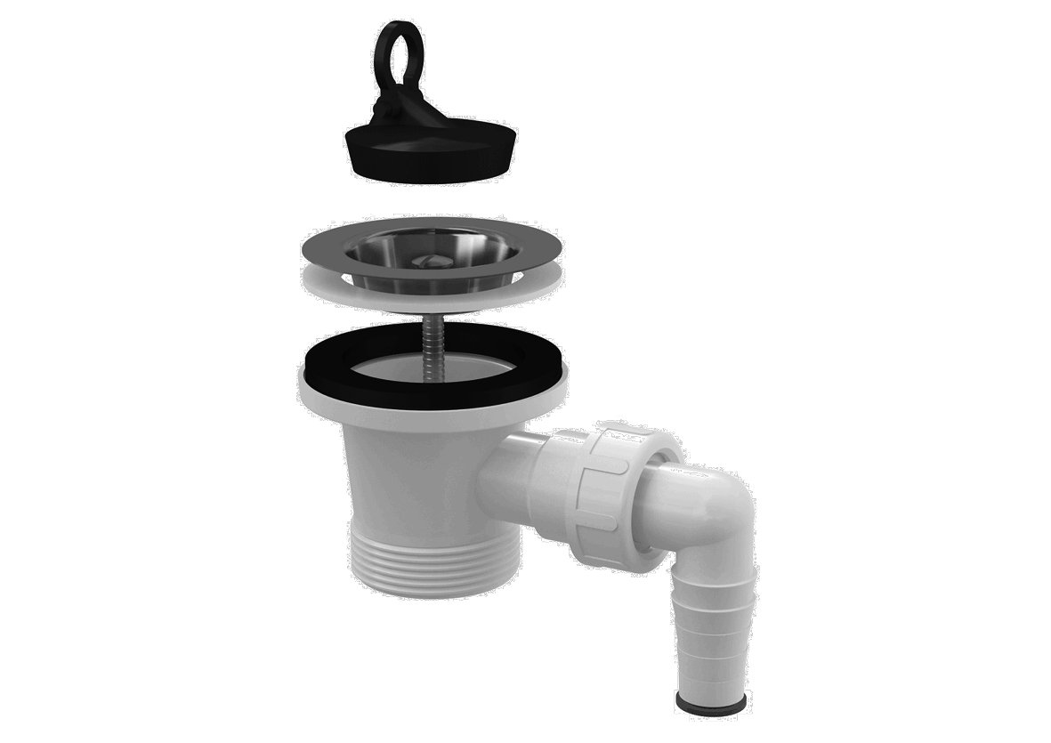 Alcadrain A31P výpust umyvadlová 6/4" s nerezovou mřížkou DN63 a přípojkou