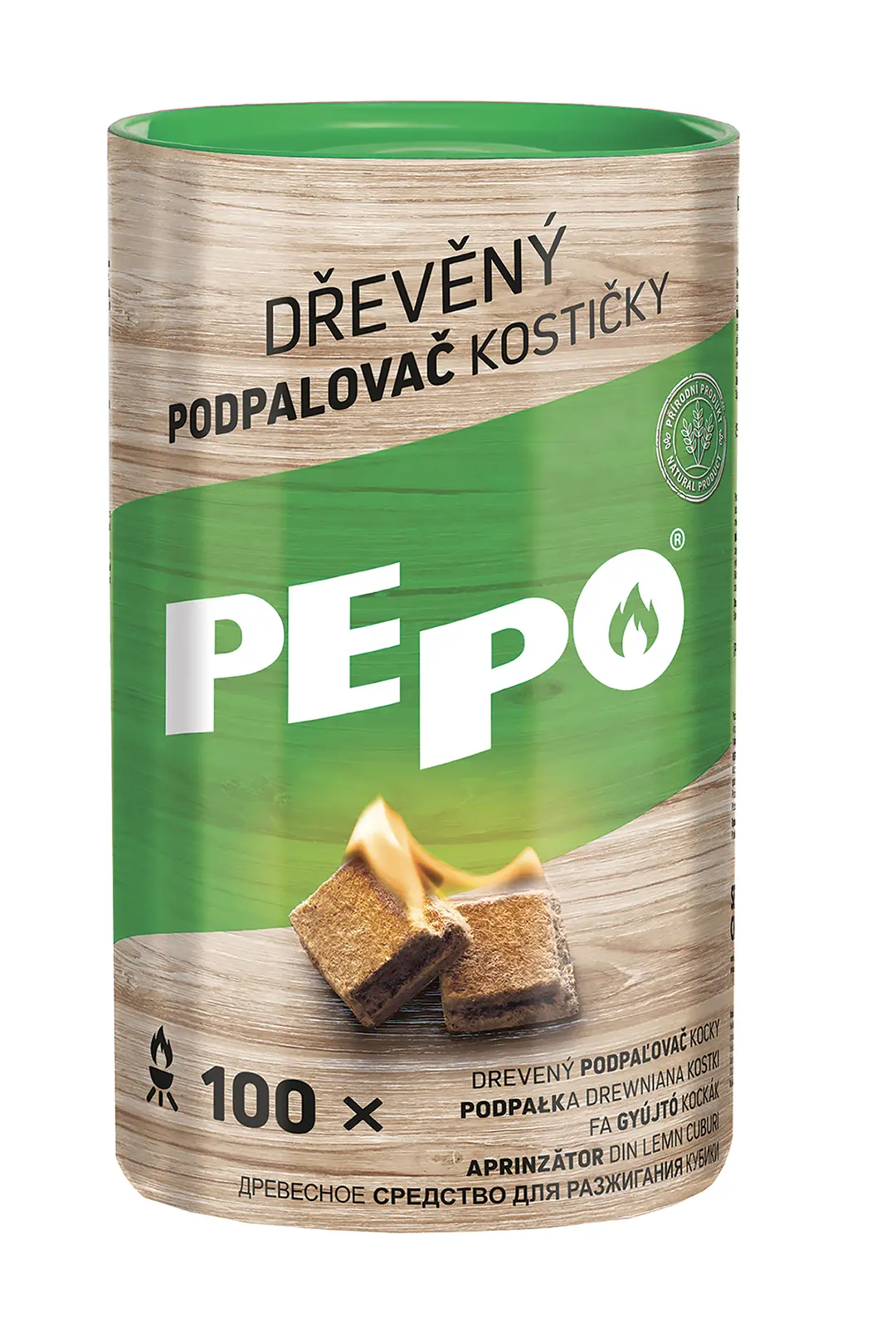 podpalovač kostičky PE-PO dřevěné (100ks)