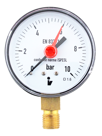 MANOMETR D100, SPODNÍ PŘIPOJENÍ, 0–16 BAR