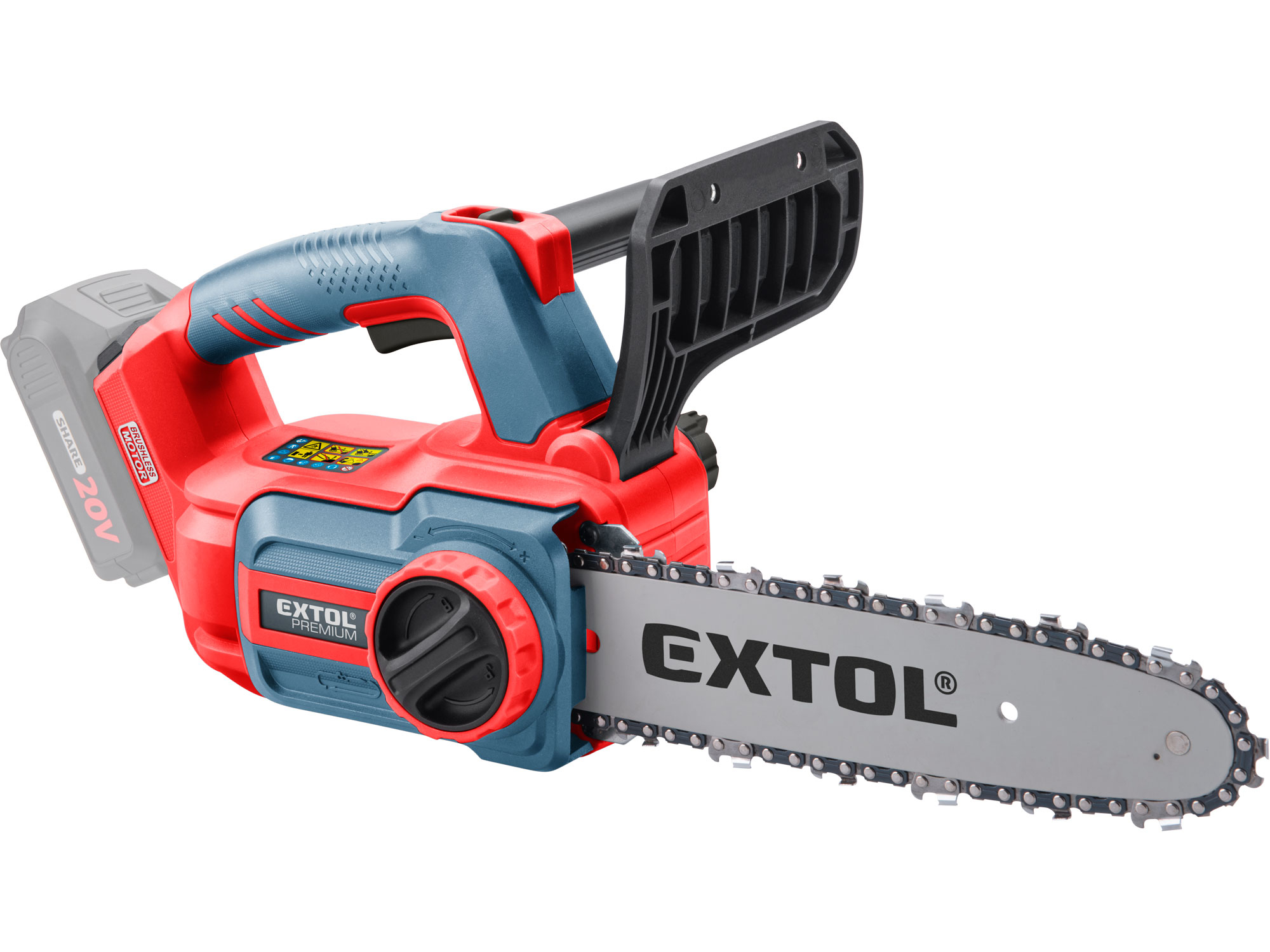 Pila řetězová aku SHARE20V, BRUSHLESS, lišta 30cm , bez baterie a nabíječky