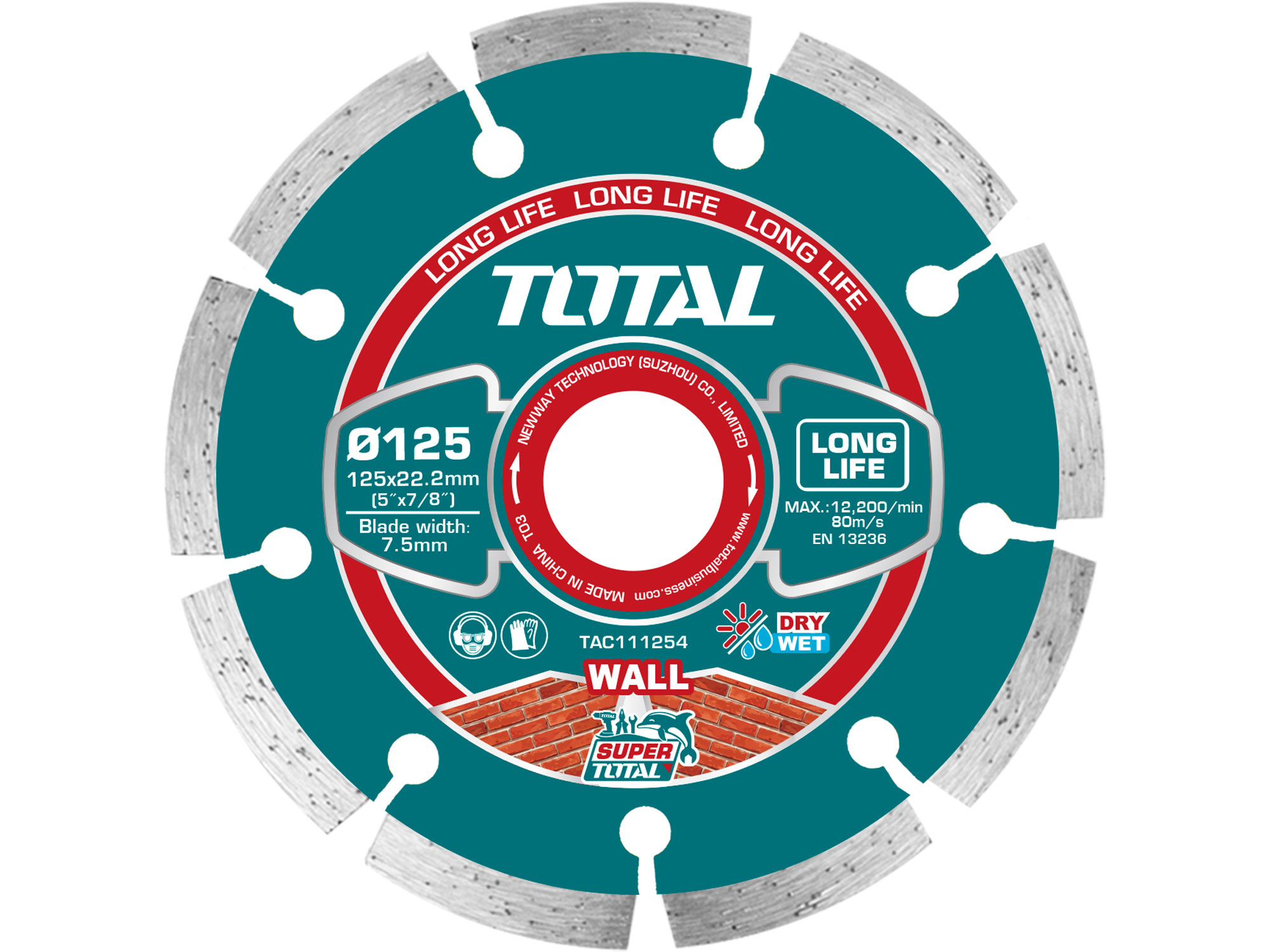 Kotouč diamantový řezný segmentový, Fast cut, suché i mokré řezání, 125mm, industrial