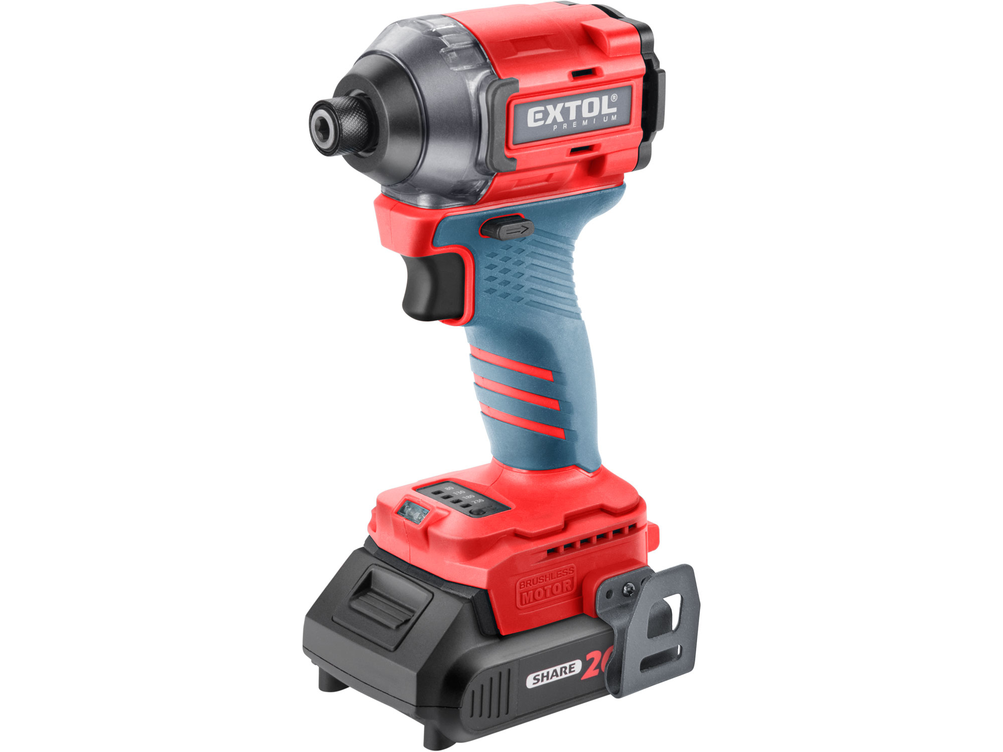 Rázový utahovák 1/4" aku SHARE20V, BRUSHLESS, 2Ah s baterií a nabíječkou
