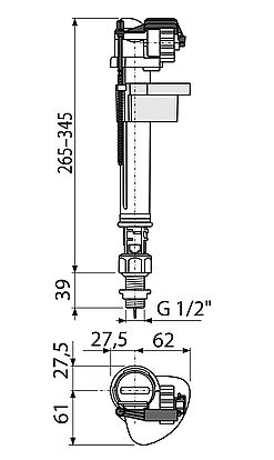 Napouštěcí ventil spodní 3/8" Alcadrain A17