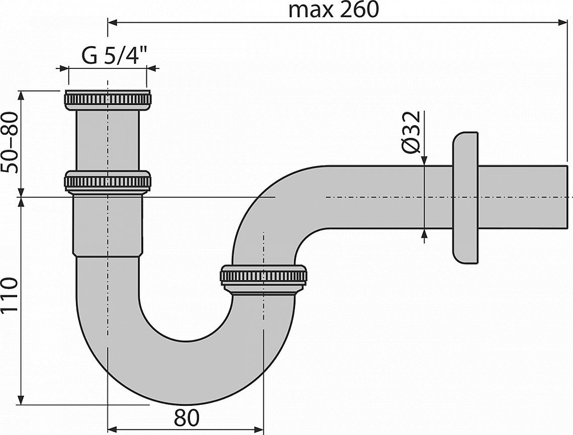Alcadrain Sifon bidetový průměr 32mm, kov A45E