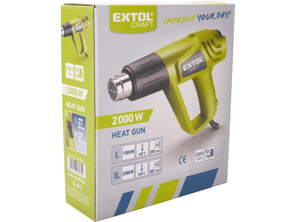 Pistole horkovzdušná 2000W Extol 411013