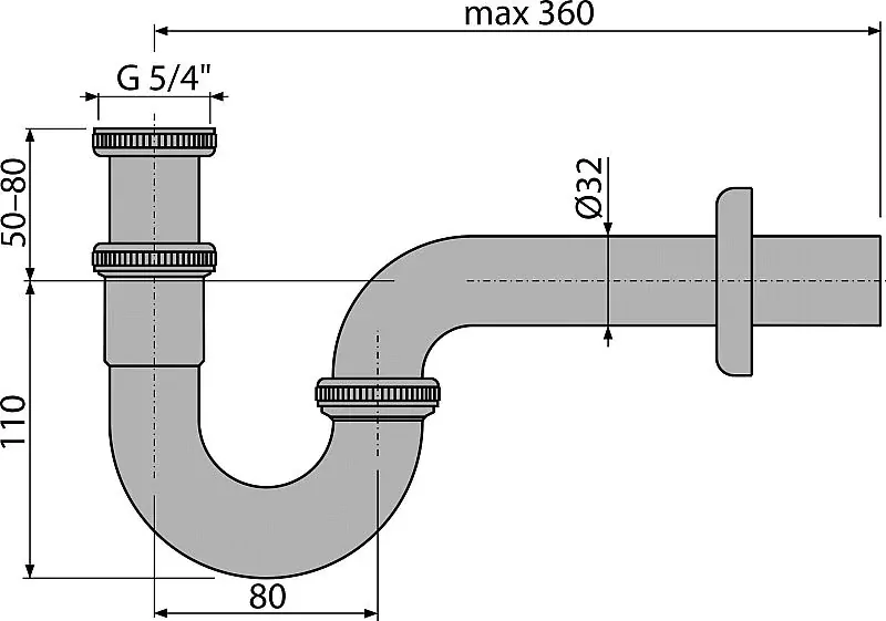 Alcadrain A432 sifon umyvadlový DN32 - chrom Steno 9645
