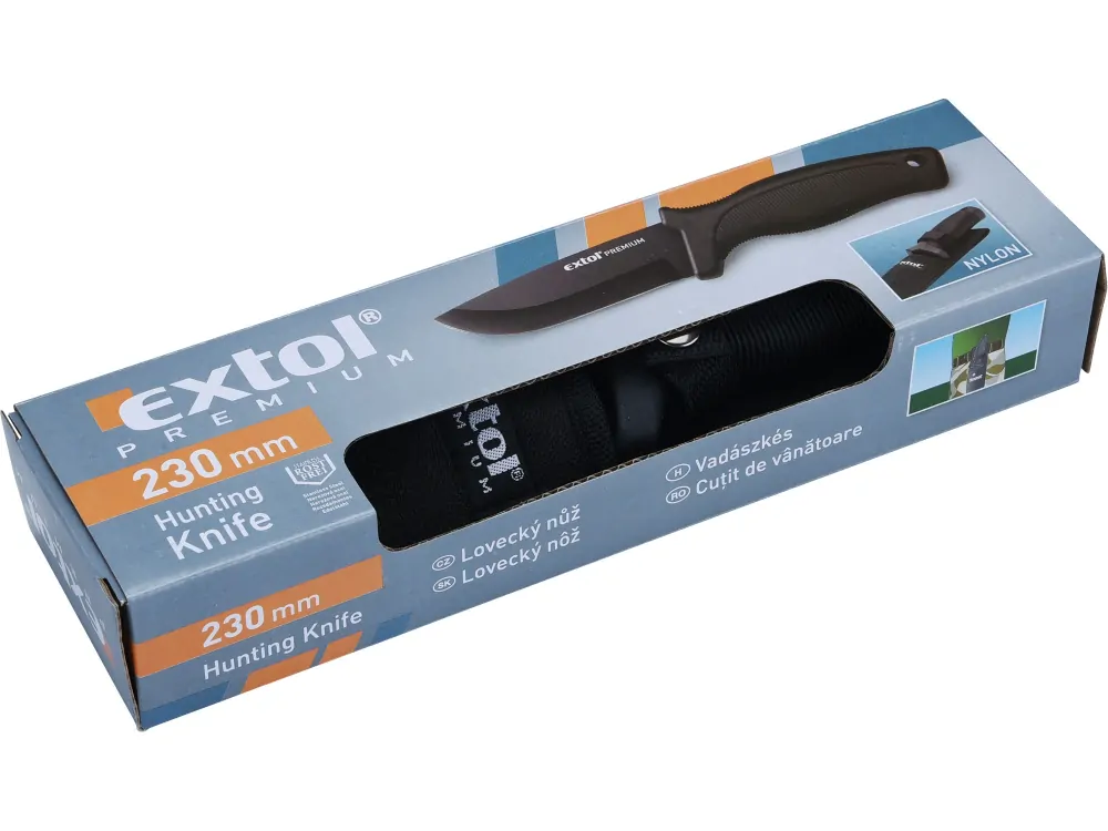 Nůž lovecký nerez, 230/110mm Extol premium 8855300