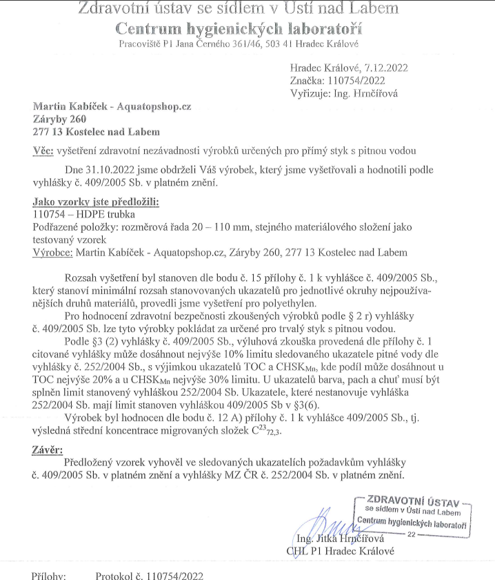 HDPE TRUBKA HLADKÁ 32 x 3,0 PE80 SDR 11 - 1,0 MPa (10 bar) 50 metrů