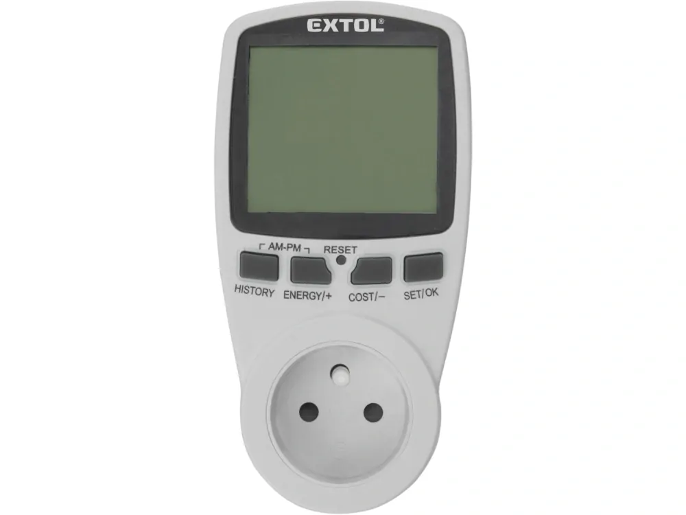 měřič spotřeby el. energie - wattmetr, kW, kWh, V, A, Hz Extol premium 8831260