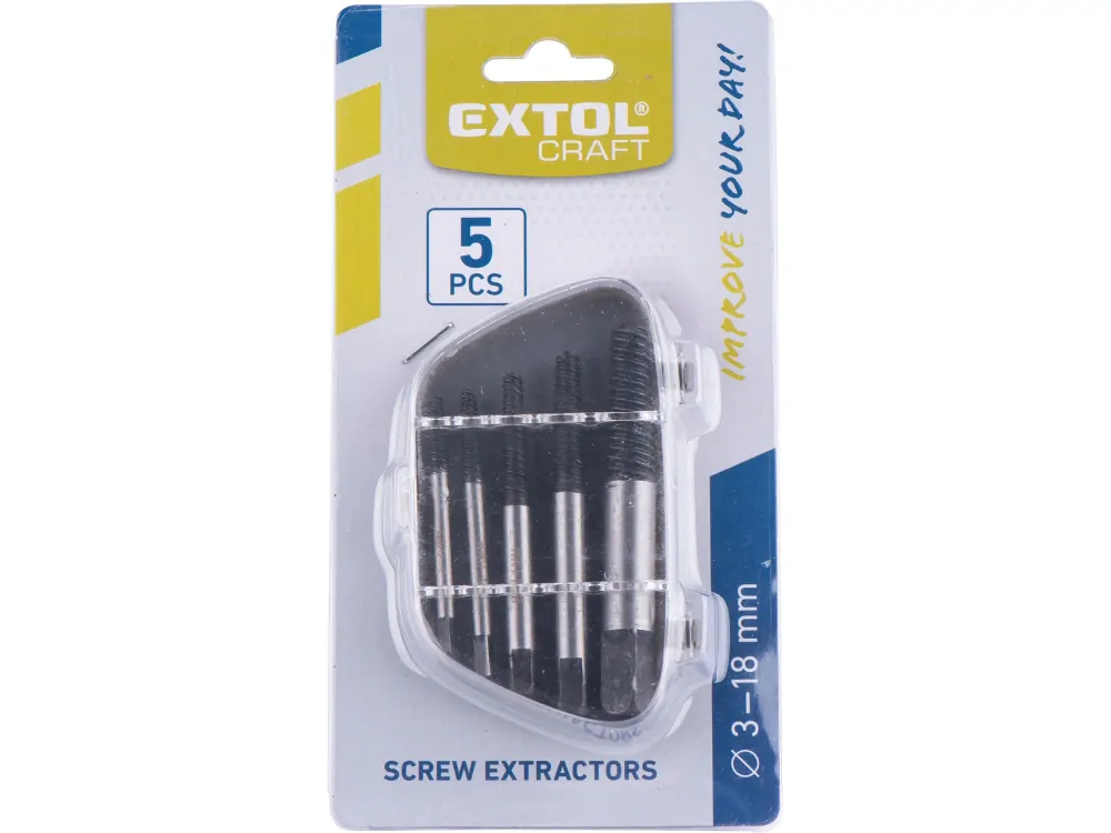 vytahovák zalomených šroubů sada 5ks, na šrouby M3-M18 Extol Craft 910023