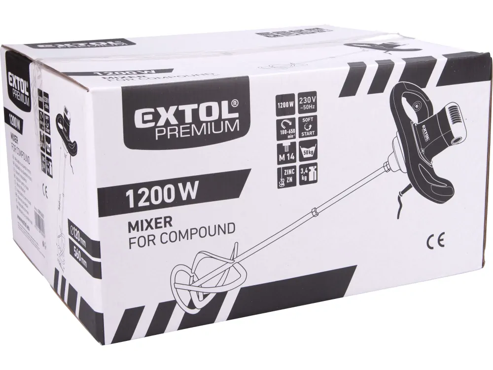 Míchadlo stavebních směsí, 1200W Extol premium 8890600