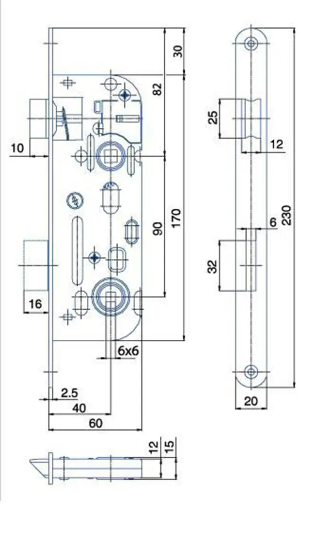 zámek zadl. 01-16 - 90/60 P-L BÍ Zn WC