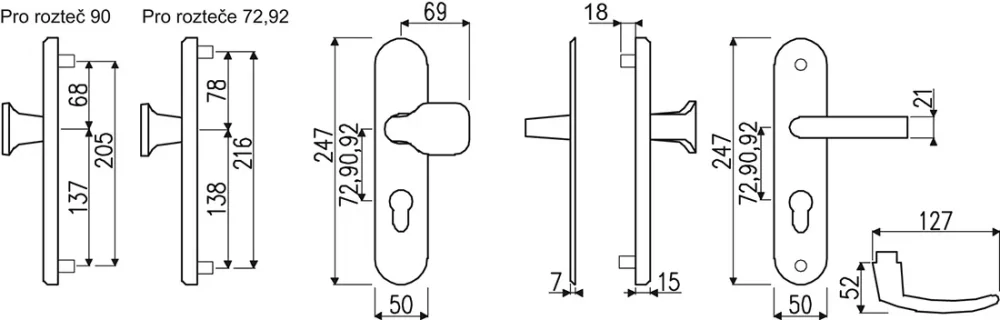 kování bezp. R.101/90mm F1 STŘ elox RICHTER