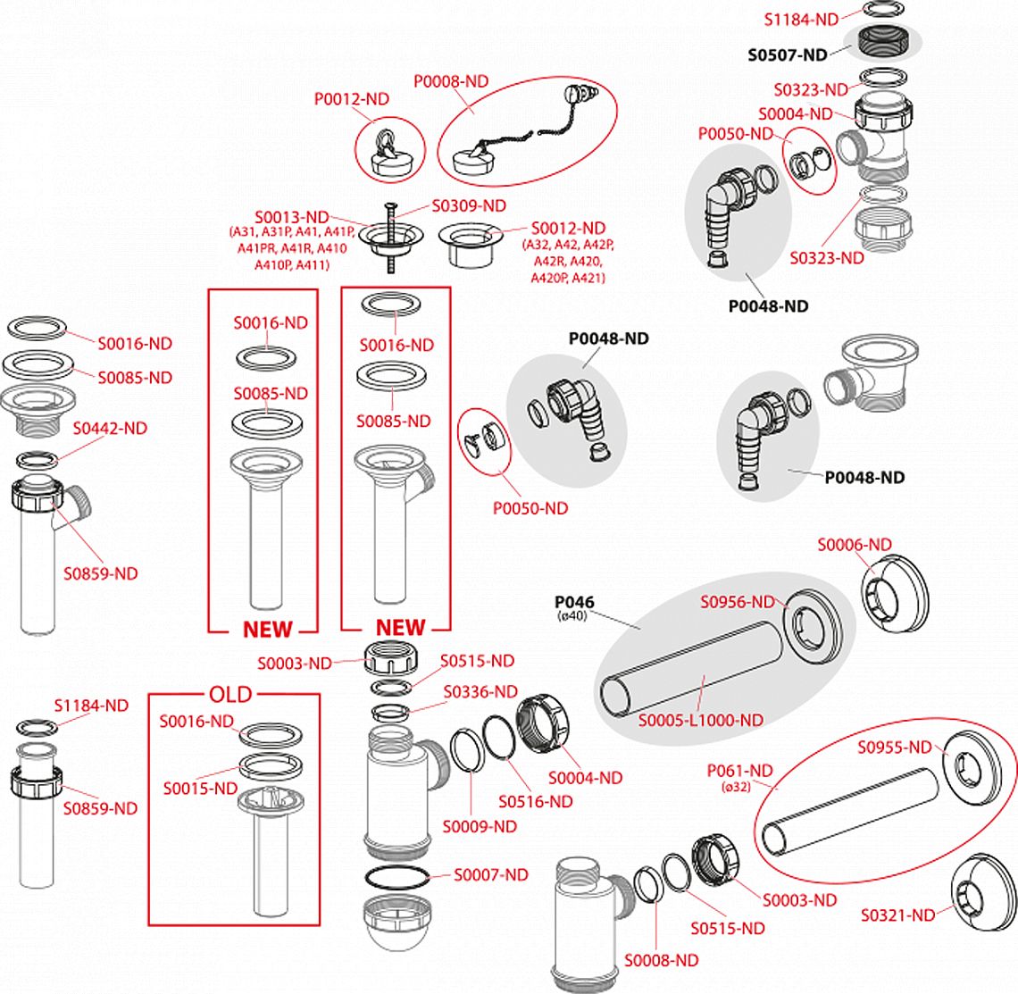 Výpust umyvadlová 6/4" s nerezovou mřížkou dn63 a přípojkou Alcadrain A31