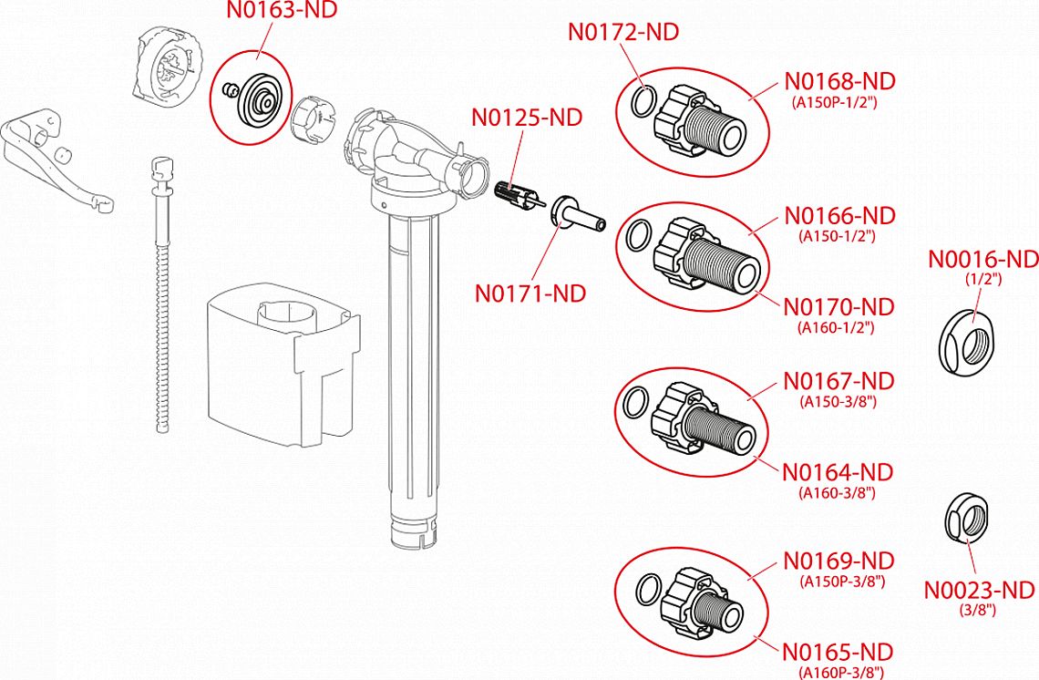 napouštěcí ventil boční 1/2" Alcadrain A150