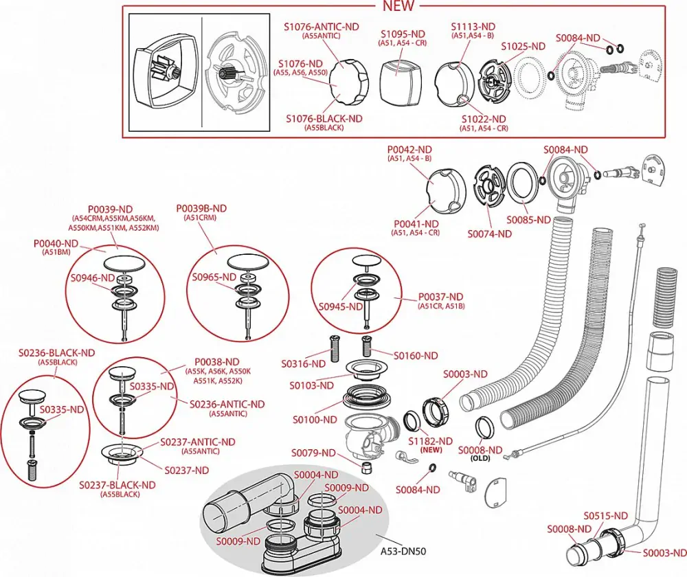 Sifon vanový automat komplet - chrom Alcadrain A51CR