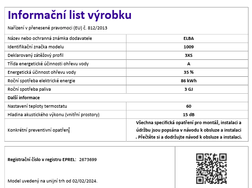 ELBA 1009 - STOJÁNKOVÁ DŘEZOVÁ ELEKTRICKÁ
