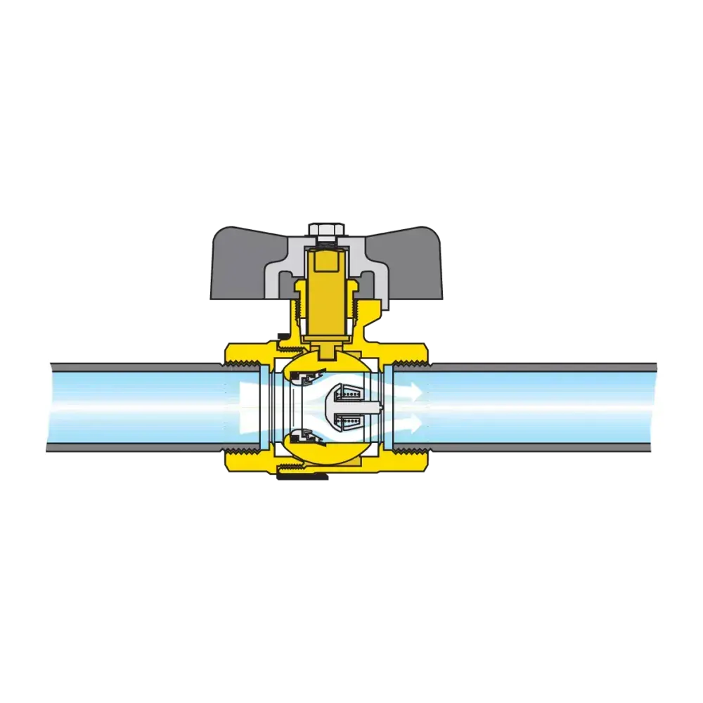 KULOVÝ VENTIL CALEFFI BALLSTOP SE ZPĚTNOU KLAPKOU A MOTÝLEM 1''