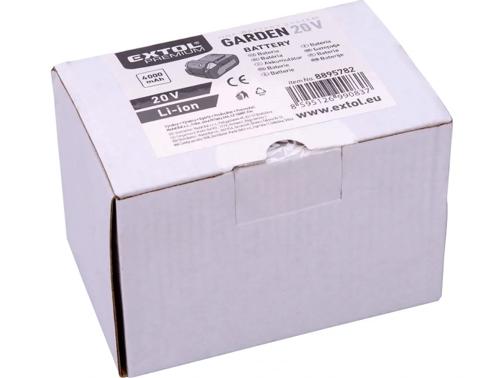 baterie akumulátorová GARDEN20V, 20V Li-ion, 4000mAh Extol premium 8895782