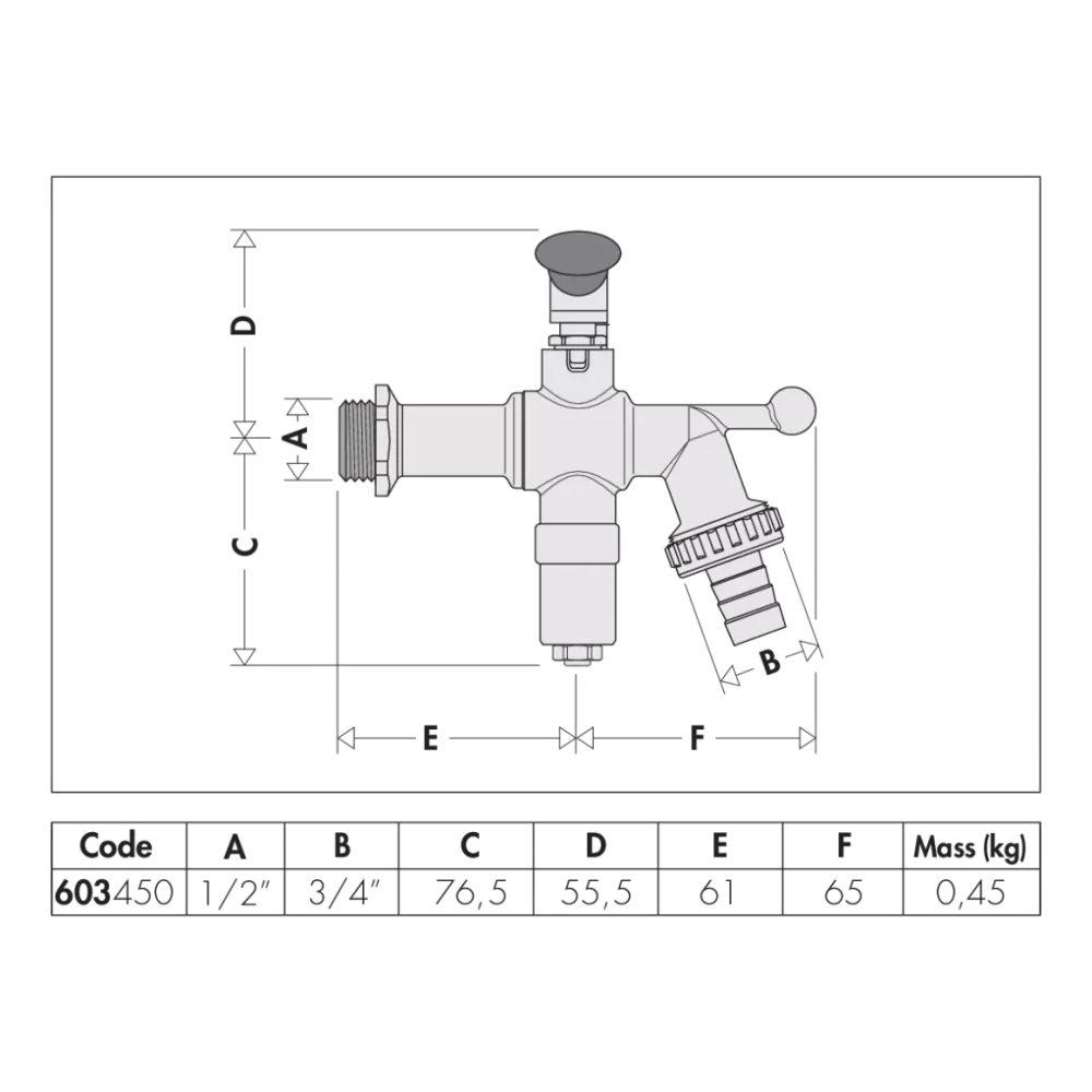 ZAHRADNÍ KULOVÝ KOHOUT CALEFFI ICECAL® 1/2" 5660312