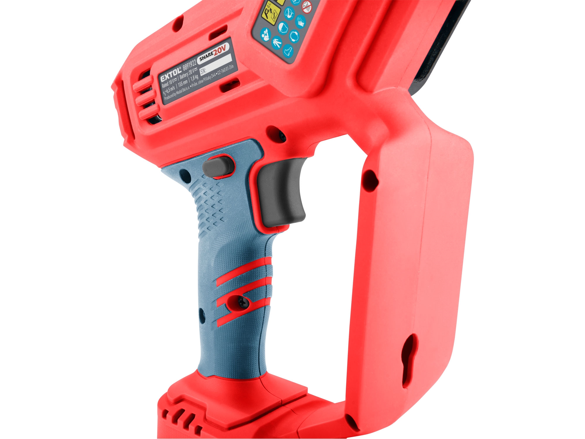 pila řetězová aku jednoruční SHARE20V, 12cm, 20V Li-ion, 2Ah