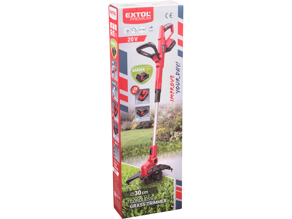 Extol sekačka strunová aku, 30cm, GARDEN20V, 20V Li-ion, 2000mAh  Extol premium 8895712