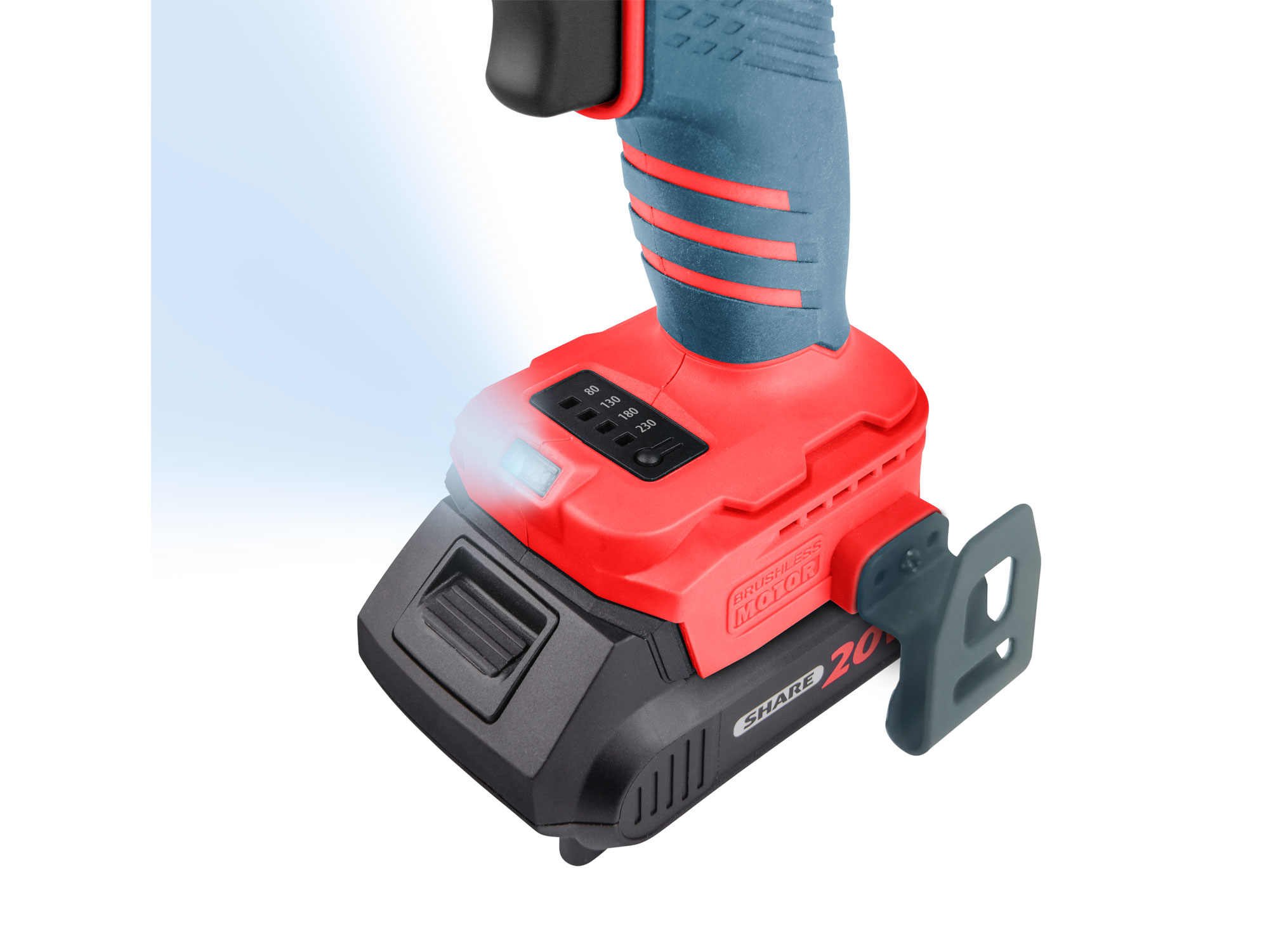 Rázový utahovák 1/4" aku SHARE20V, BRUSHLESS, 2Ah s baterií a nabíječkou