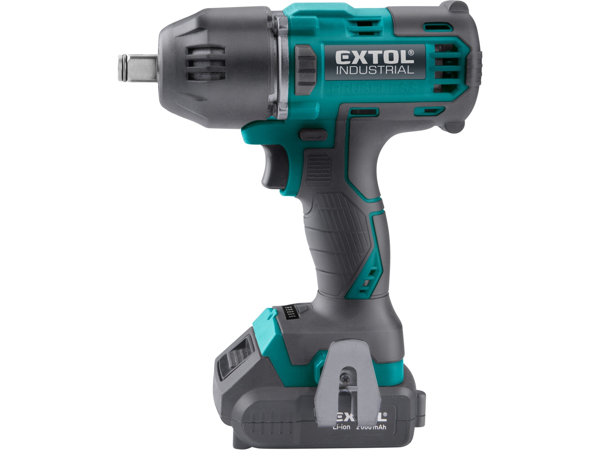 utahovák rázový 1/2" aku SHARE20V, 400Nm, BRUSHLESS, 20V Li-ion, 2000mAh