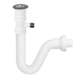 S00019 FLEXI UMYVADLOVÝ SIFON 5/4" S VÝPUSTÍ A ODBOČKOU NA PRAČKU, DLOUHÝ ZÁVIT