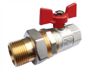 Kulový kohout se šroubením 1" motýl MF Melscher BV3213-1