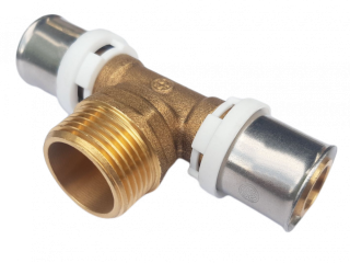 T-kus lisovací pro AL-Pex 16 x 1/2" x 16 vnější závit